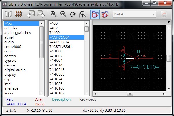  library 包含多個component (schematics symbol)。