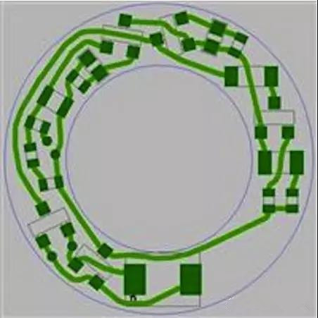 圖6：PCB布線例子：(a)拓?fù)涫阶詣?dòng)布線器(完成了100%導(dǎo)線的布線)；